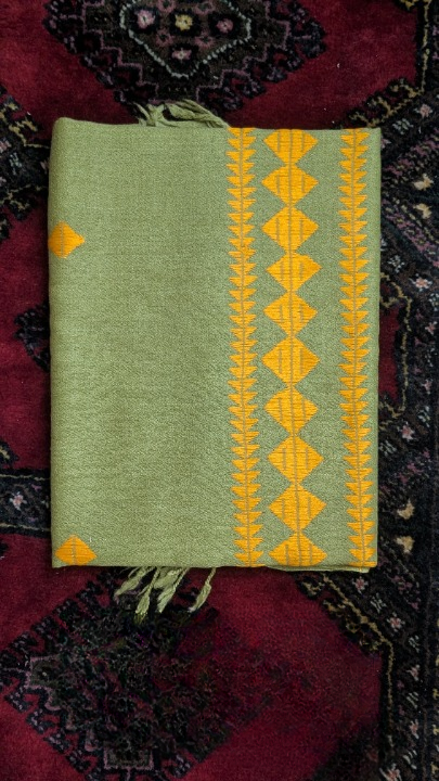 Olive Swati Shawl – Heritage Geometric Elegance