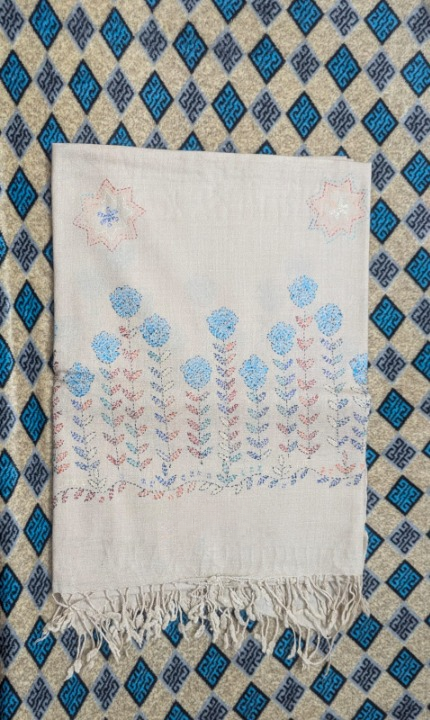 Sky Garden Shawl – Pastel Floral Serenity